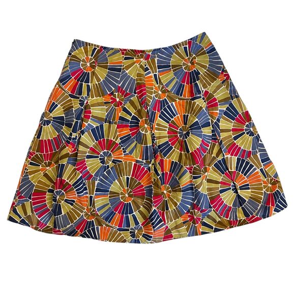 Talbots Vintage Petites Geometric Pattern A-Line Cotton Short Skirt Size 14P - Picture 1 of 8